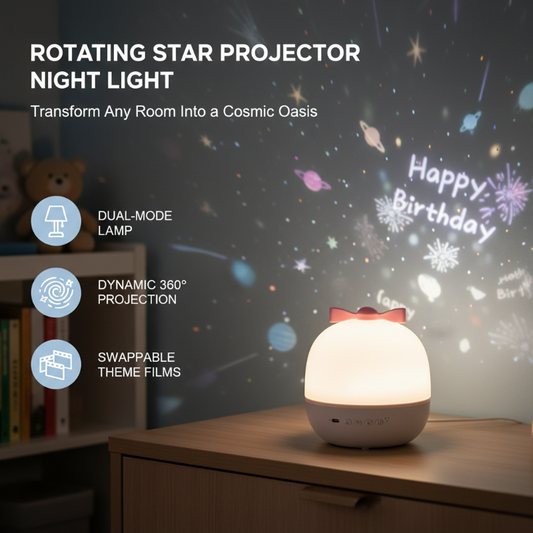 Star Projector & Night Light – 360° Rotating🌟