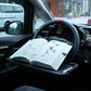 Steering Wheel Tray Table 🚗🍔 – Foldable, Cup & Tablet Slot, Lightweight