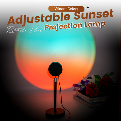 Sunset Projection Lamp 🌅✨ – Adjustable, Rainbow Filters, Aluminium, USB Powered
