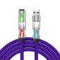 🔌4-in-1 RGB Glowing Fast Charging Cable, Universal Multi Device Charging Cord for Travel🌍